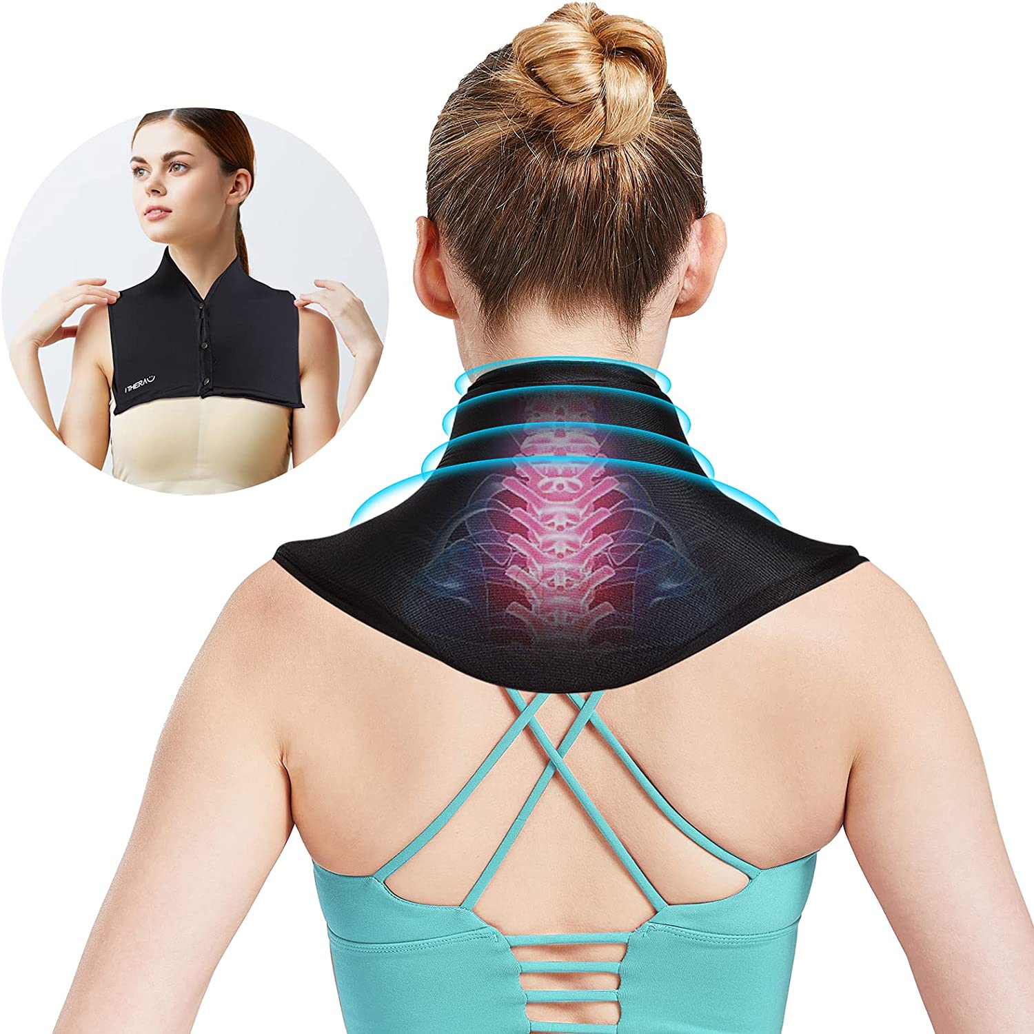 Neck Ice Pack Wrap, RelaxCoo Reusable Gel Ice Pack for Neck Shoulders, Cold  Compress Therapy for Pain Relief, Injuries, Swelling, Bruises, Sprains