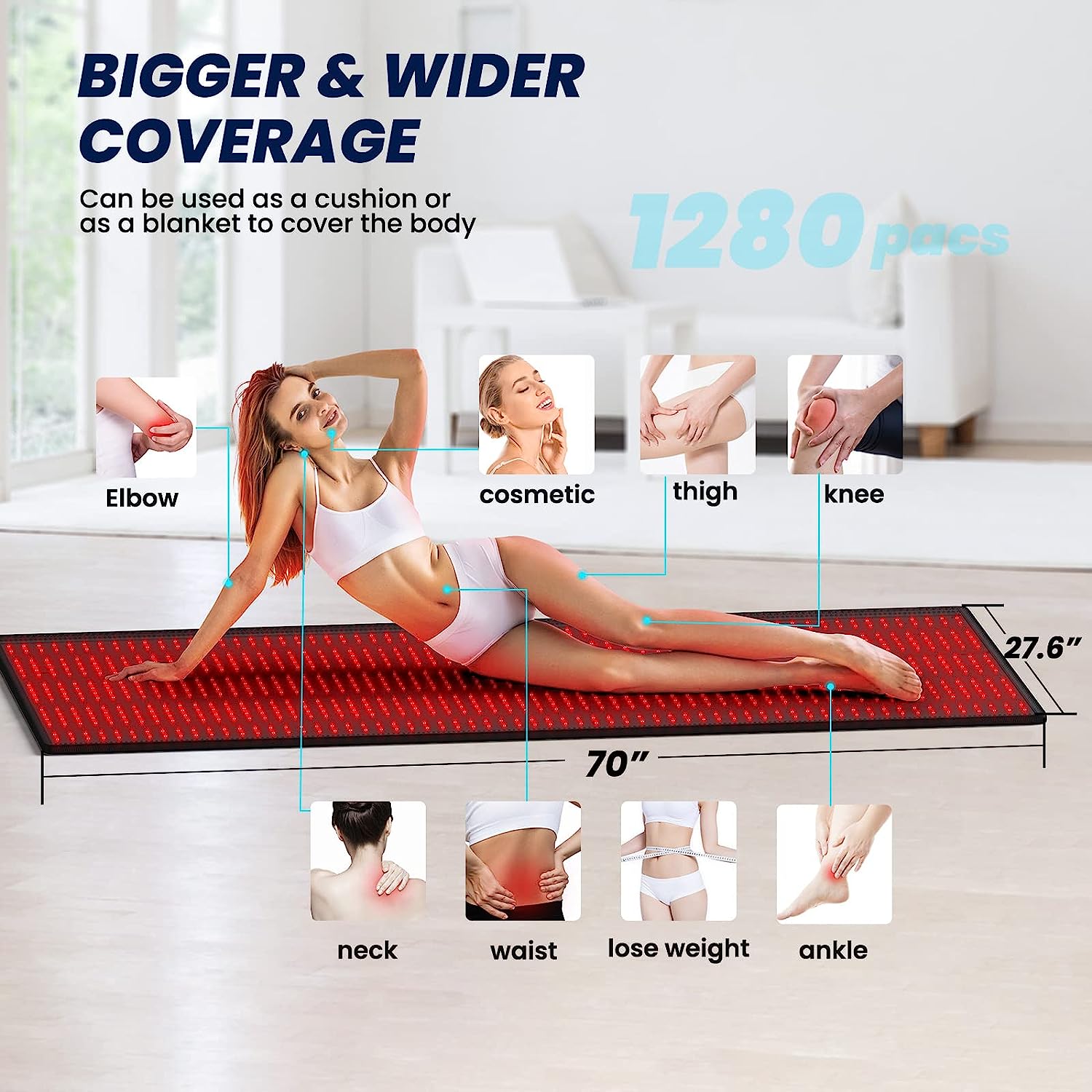 1280 LEDs Red Light Therapy Mat At Home for Full Body