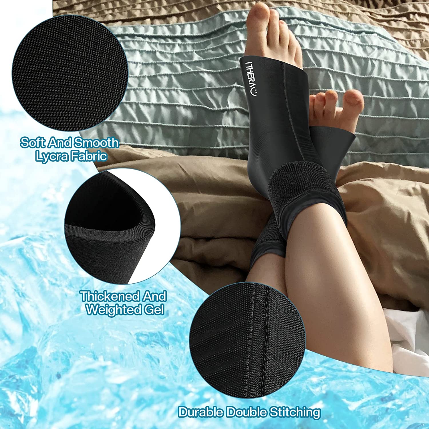 iTHERAU Reusable Ice Pack Wrap for Foot and Ankle