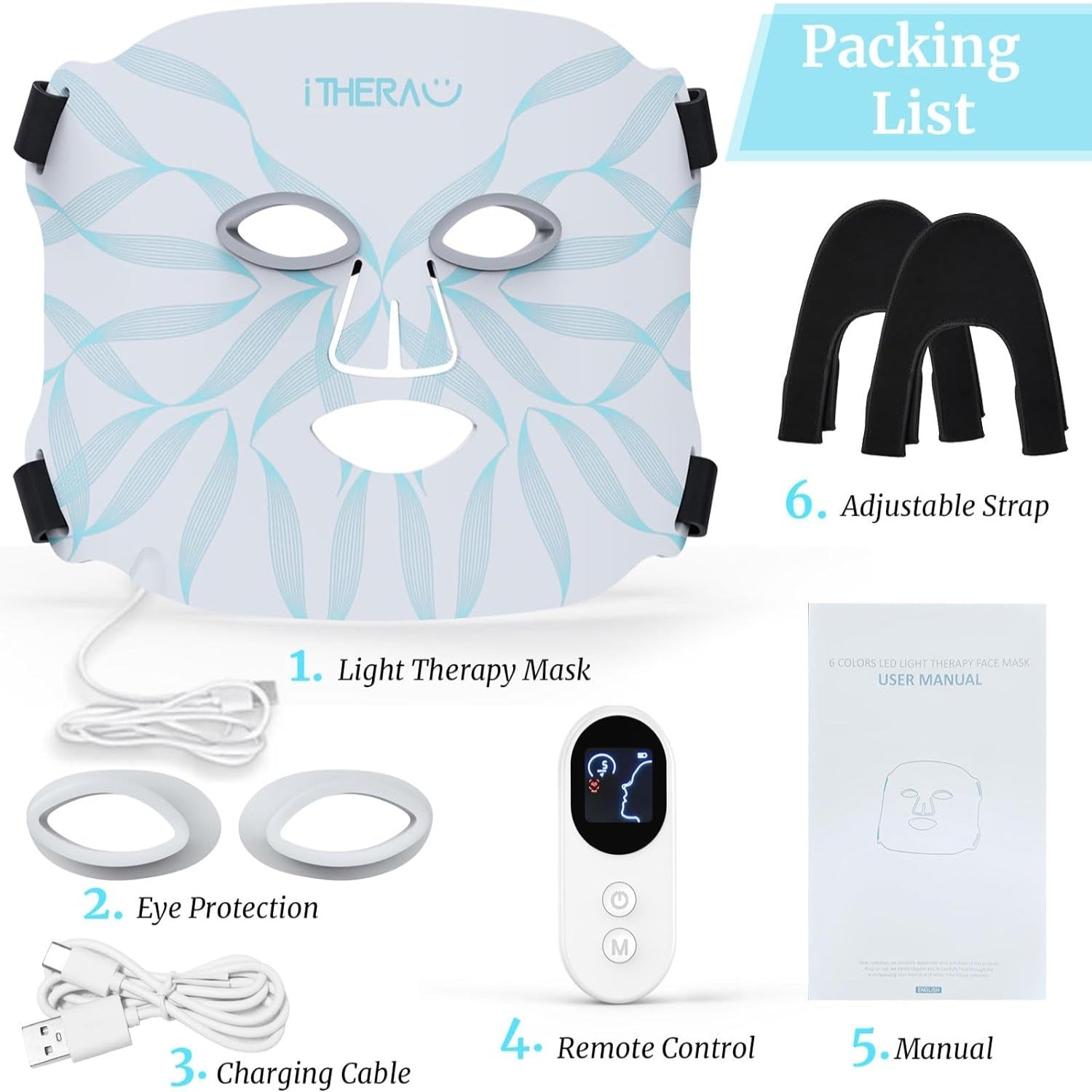 Itherau Skin Led Light Therapy Face Mask Red