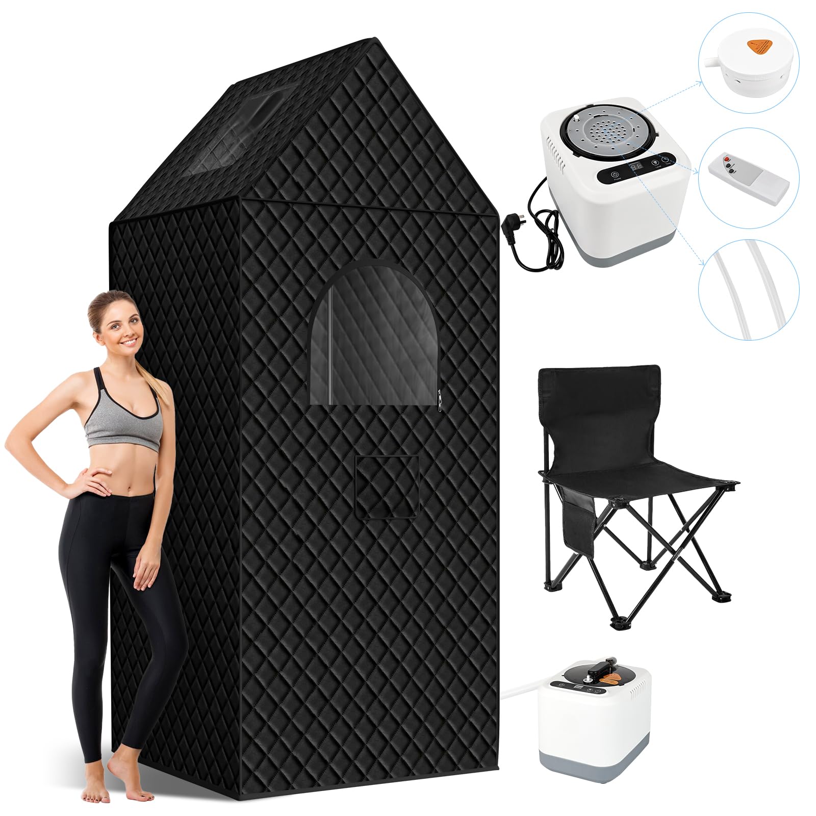 iTHERAU Personal Steam Sauna Box for Home Spa Full Body Therapy
