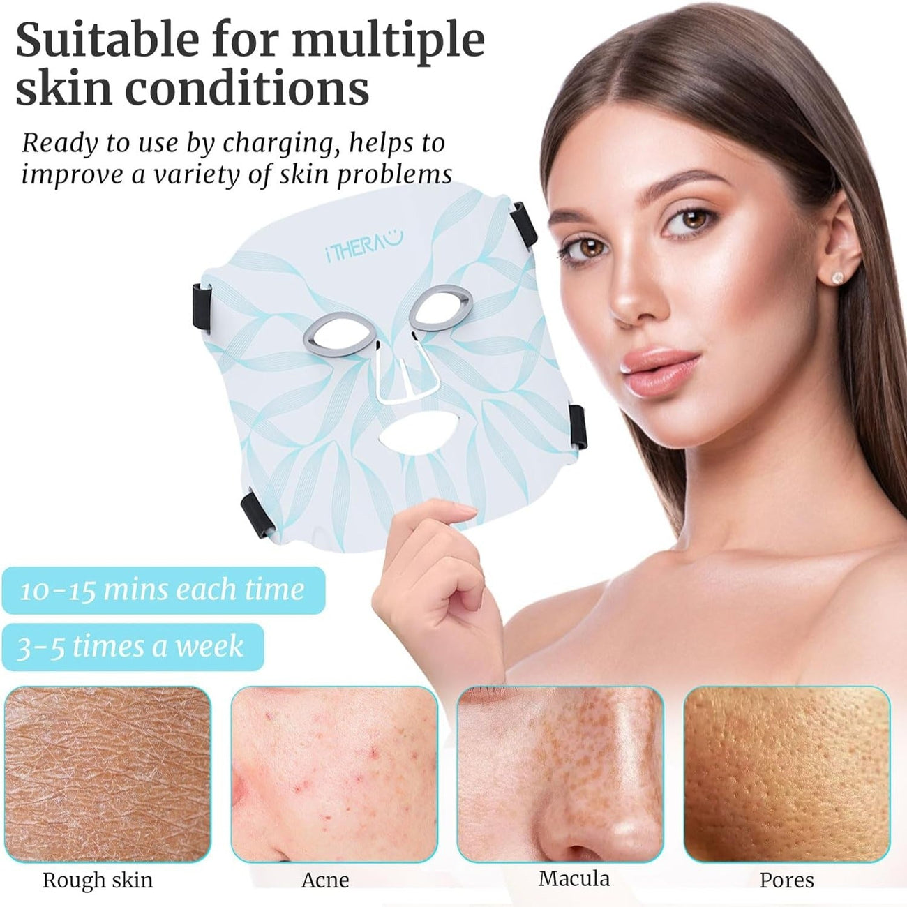 itherau Red Light Therapy Mask for Face Home Use