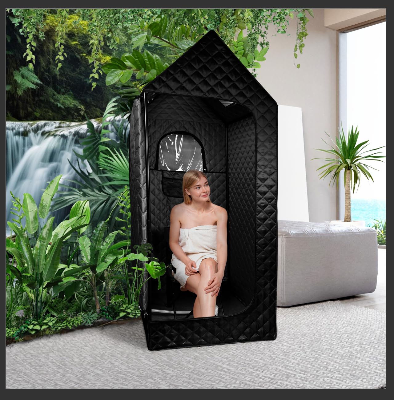 iTHERAU Personal Steam Sauna Box for Home Spa Full Body Therapy